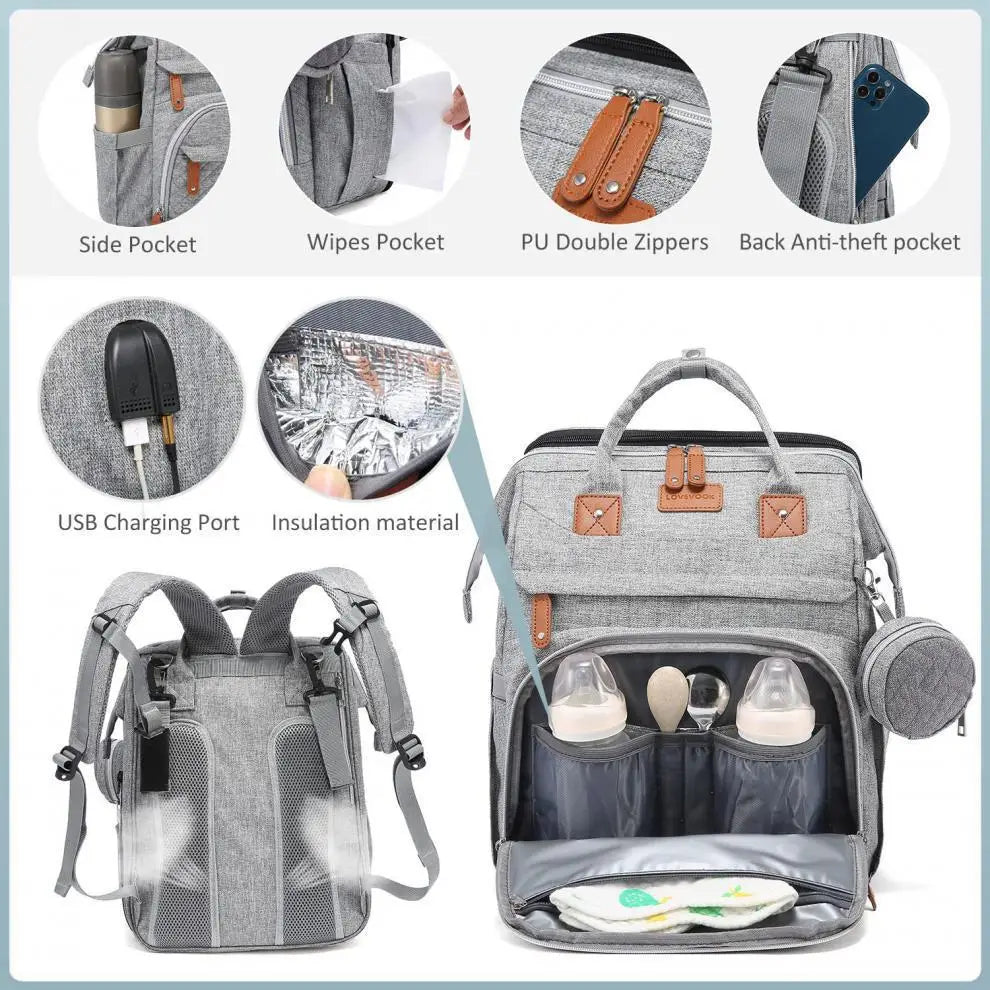 3-in-1 Fold-Out Nappy Changing Backpack
