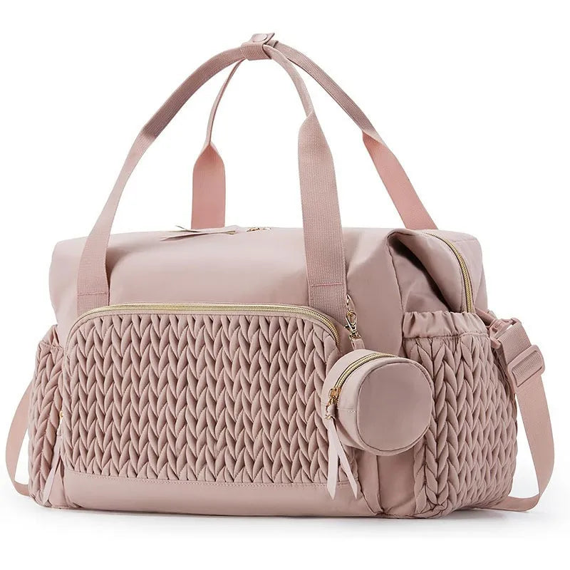 Quilted Large-Capacity Baby Changing Bag