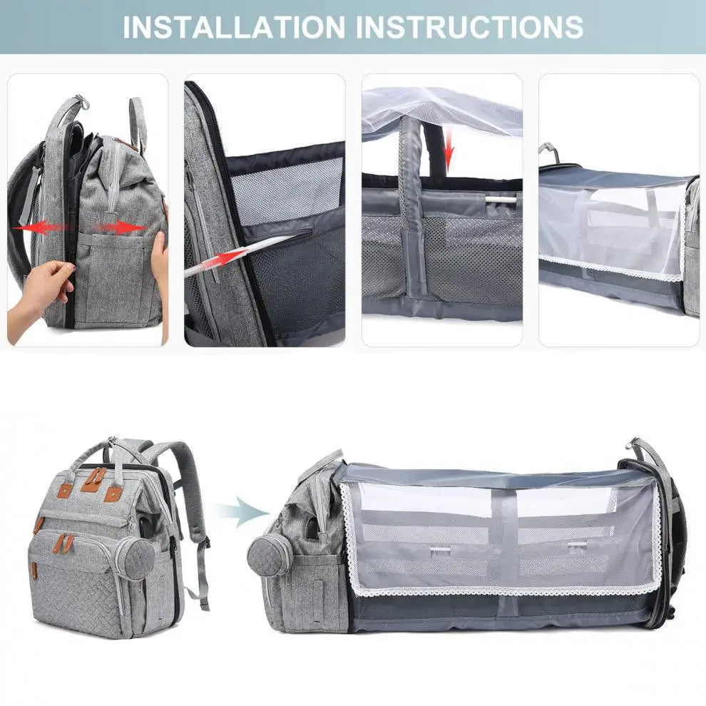 3-in-1 Fold-Out Nappy Changing Backpack