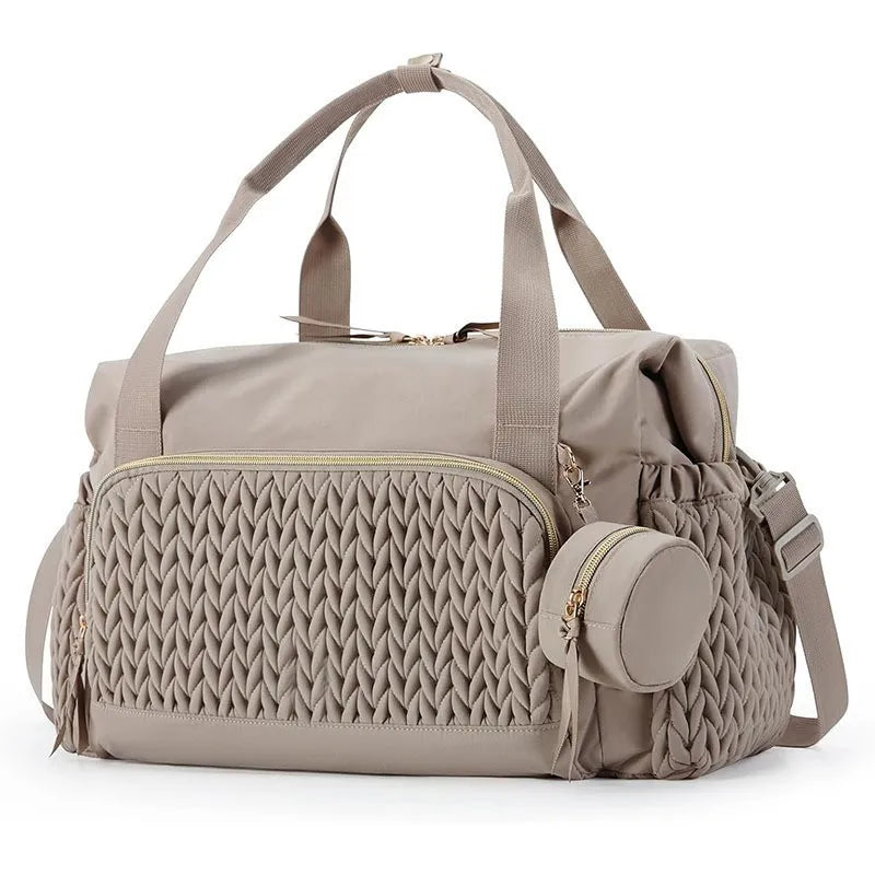Quilted Large-Capacity Baby Changing Bag